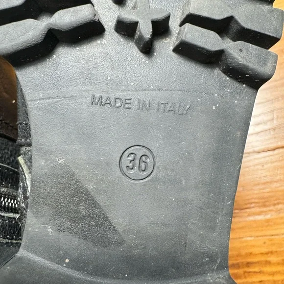 NAPOLEONI Leather Suede Shearling Zip-up Buckled Ankle Boots Made in Italy Sz 36 - Picture 8 of 11